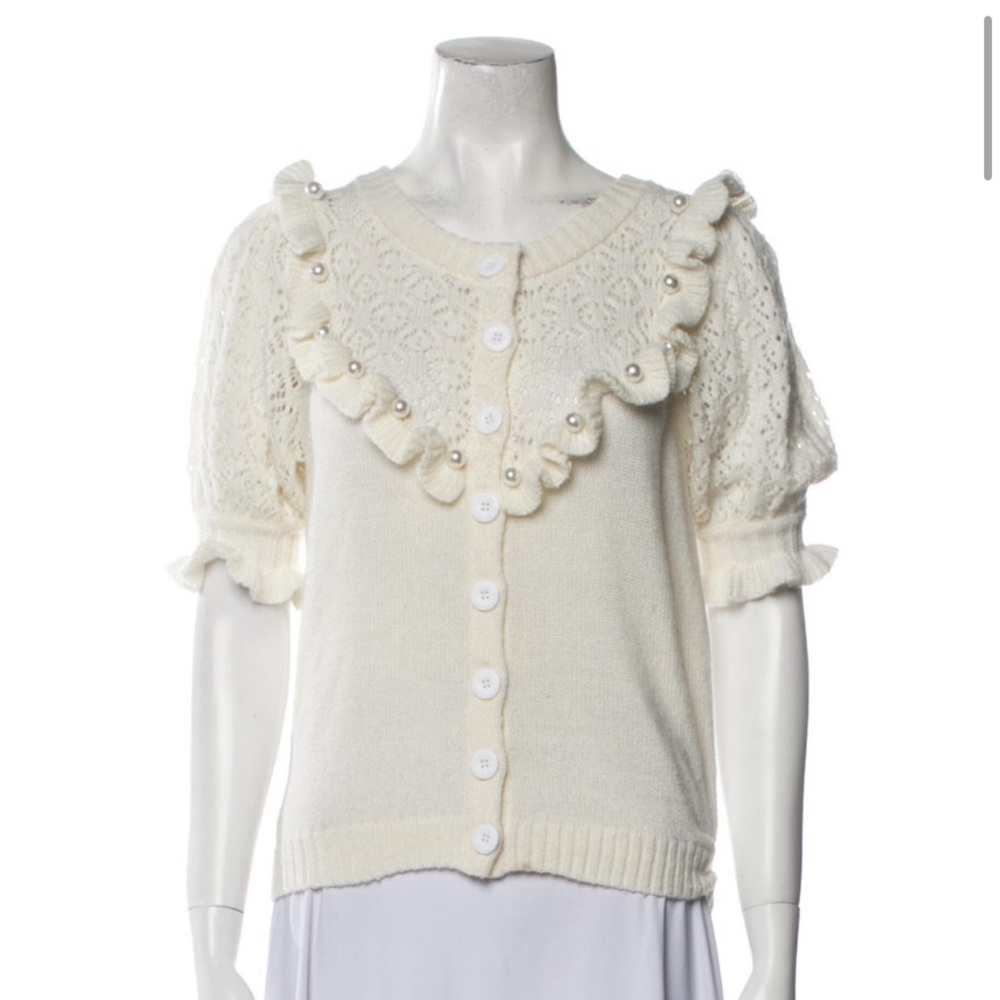 For Love And Lemons Cream Knit Cardigan